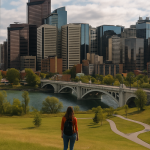 Panorámica de Calgary con el skyline y espacios naturales