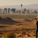 Las Vegas iluminada con un espectáculo en vivo