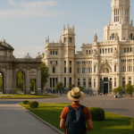 Beautiful view of Madrid at sunset