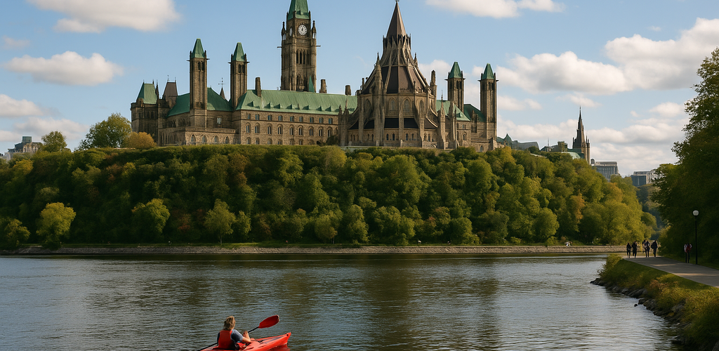 Tours por Ottawa, incluyendo el Parlamento y actividades al aire libre.