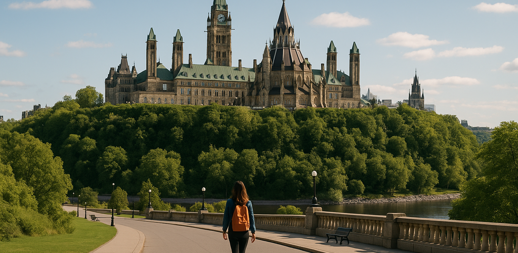 Panorama de Ottawa con sus principales atracciones al atardecer